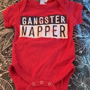 5/25 Red Baby Onesie with Graphic Text